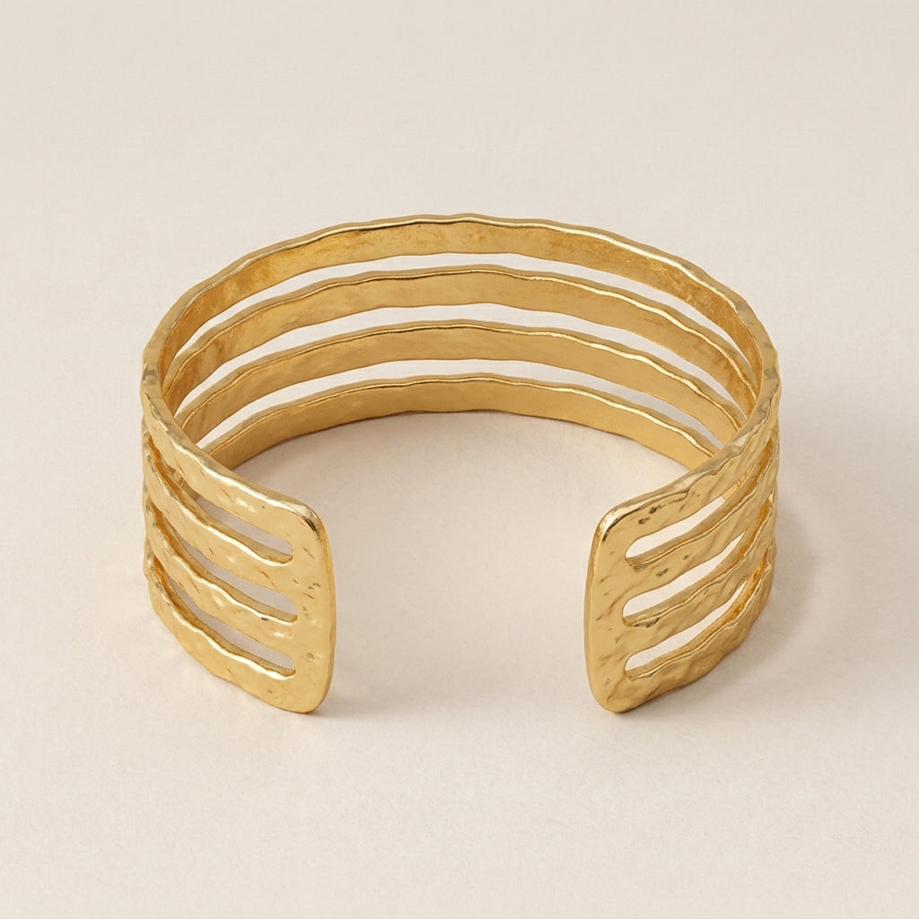Four-Layer Lava Cuff Bracelet