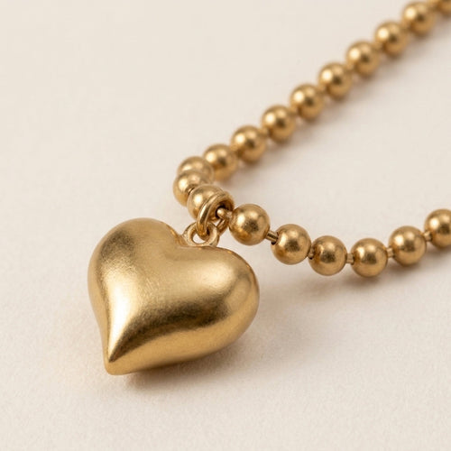 Chunky Heart Pendant Necklace