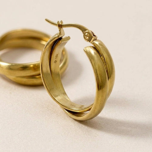Delicate Double Twist Hoops