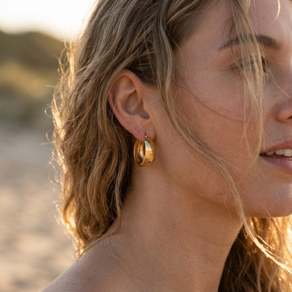 Elegant Thick Hoop Earrings