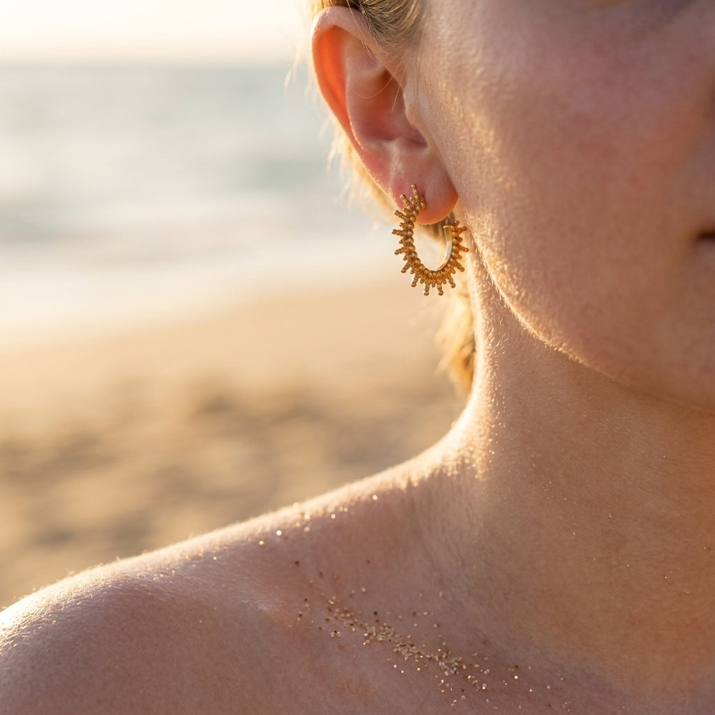 Minimalist Sun Charm Earrings
