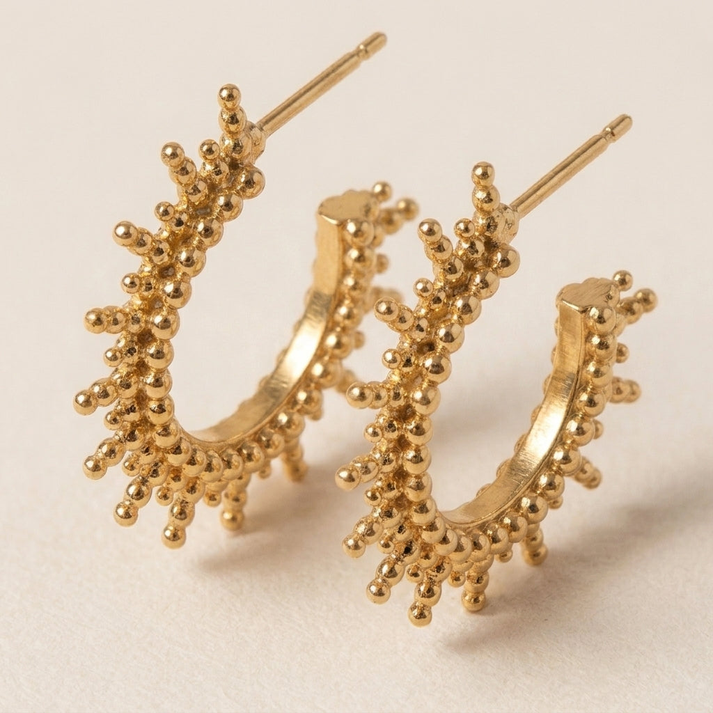 Minimalist Sun Charm Earrings