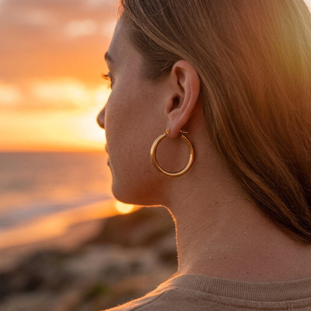 Chunky Tubular Hoop Earrings