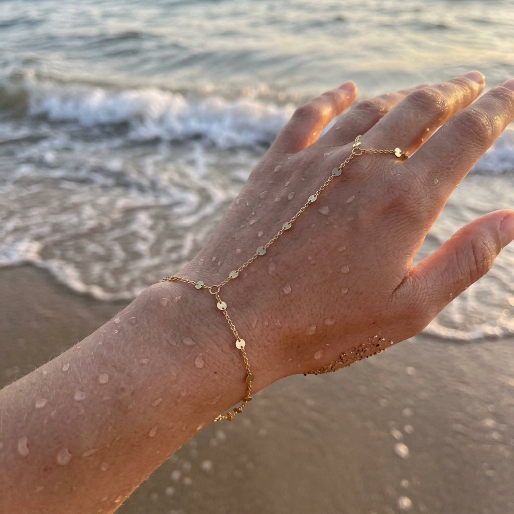 Elegant Gold Hand Chain Bracelet