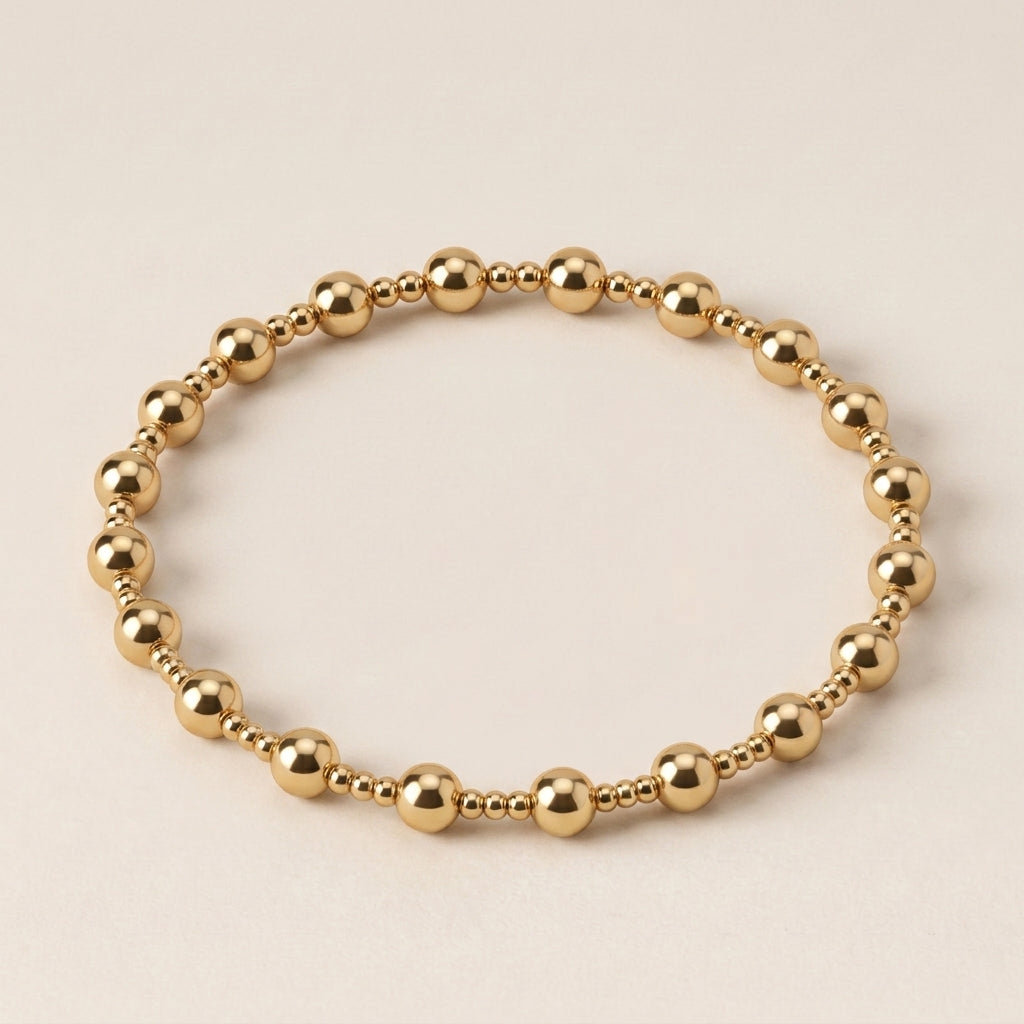Classic Gold Beaded Bracelet