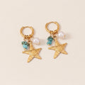 Starfish & Stone Drop Earrings