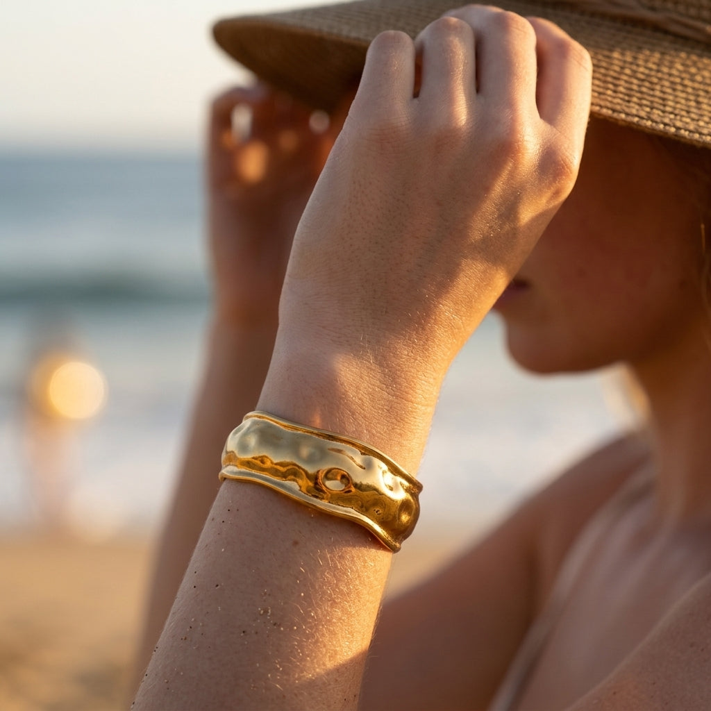 Minimalist Wave Cuff Bracelet