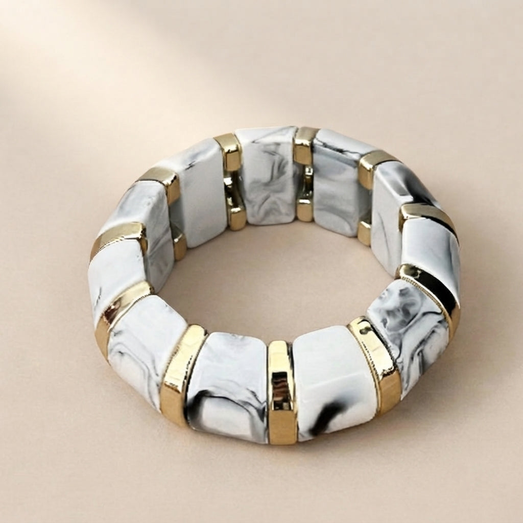 Retro Marble Resin Bracelet