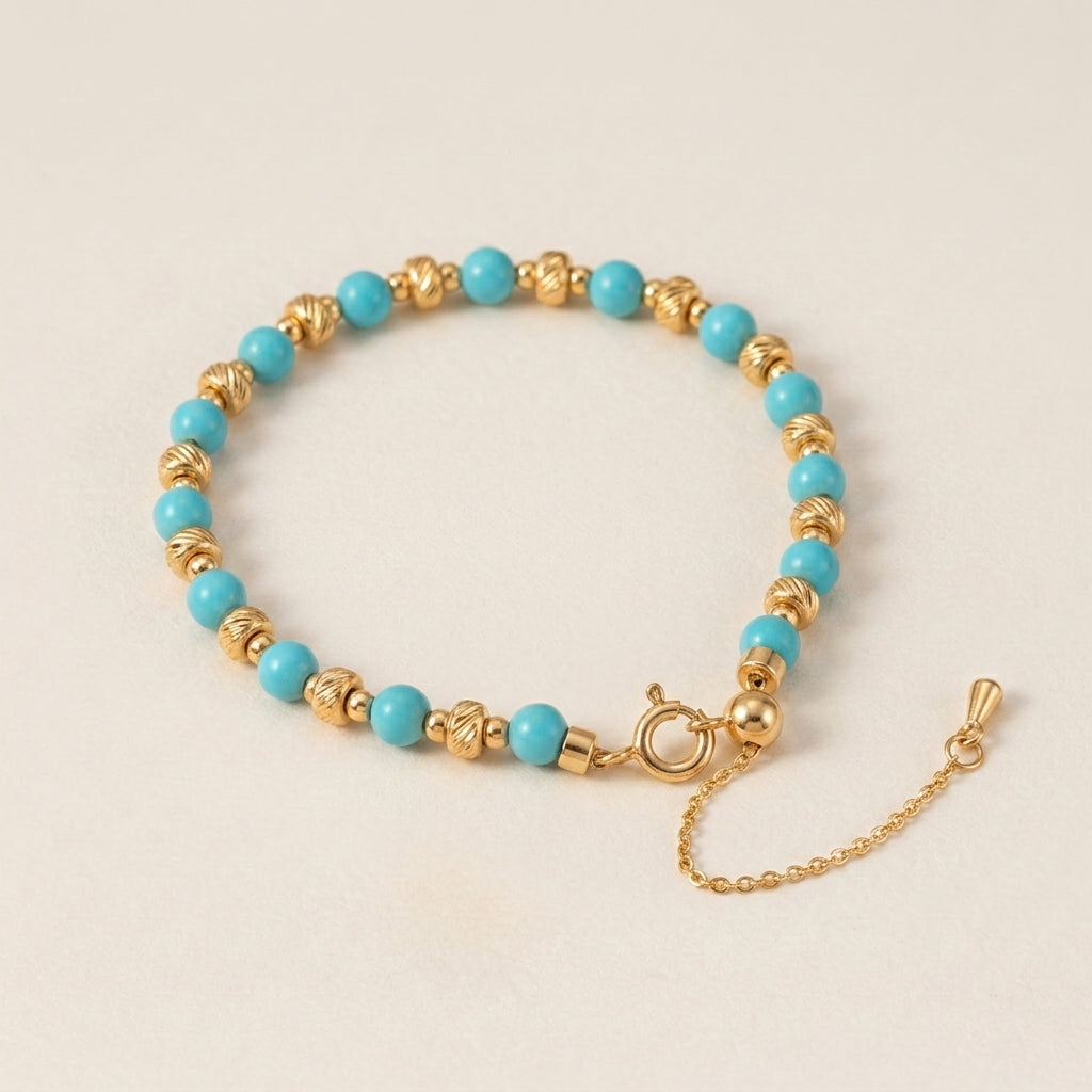 Blue Turquoise Beaded Bracelet