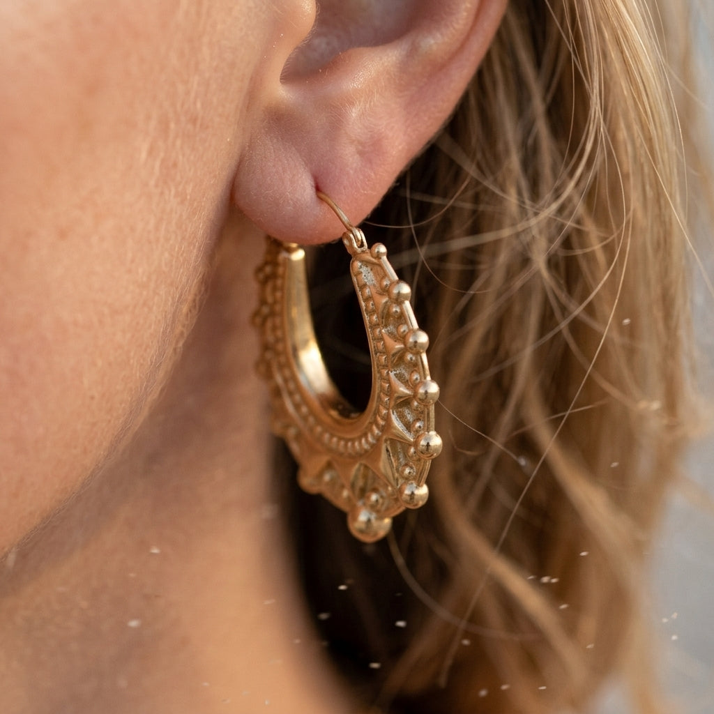 Elegant Crown Hoop Earrings