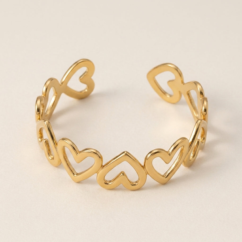 Heart Link Open Bangle