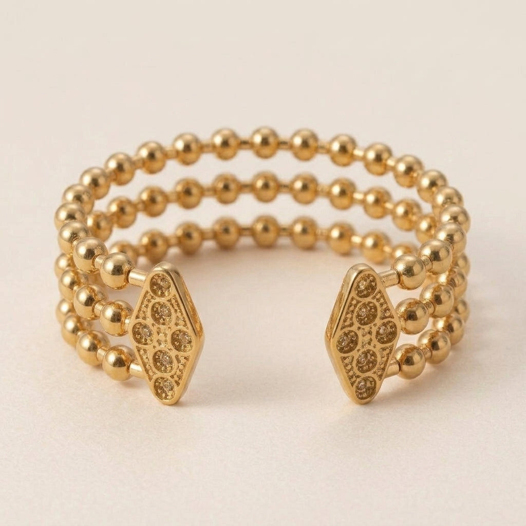 Triple Layer Bead Bangle