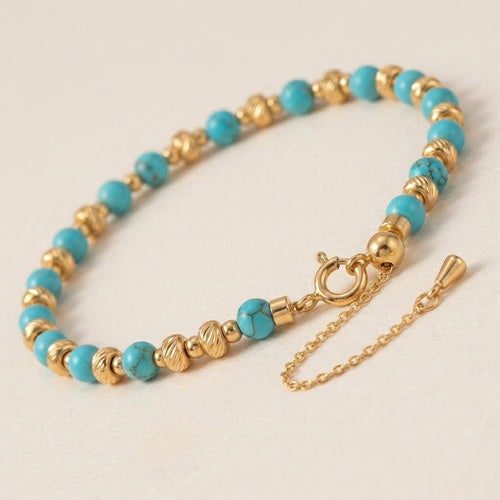 Blue Turquoise Beaded Bracelet