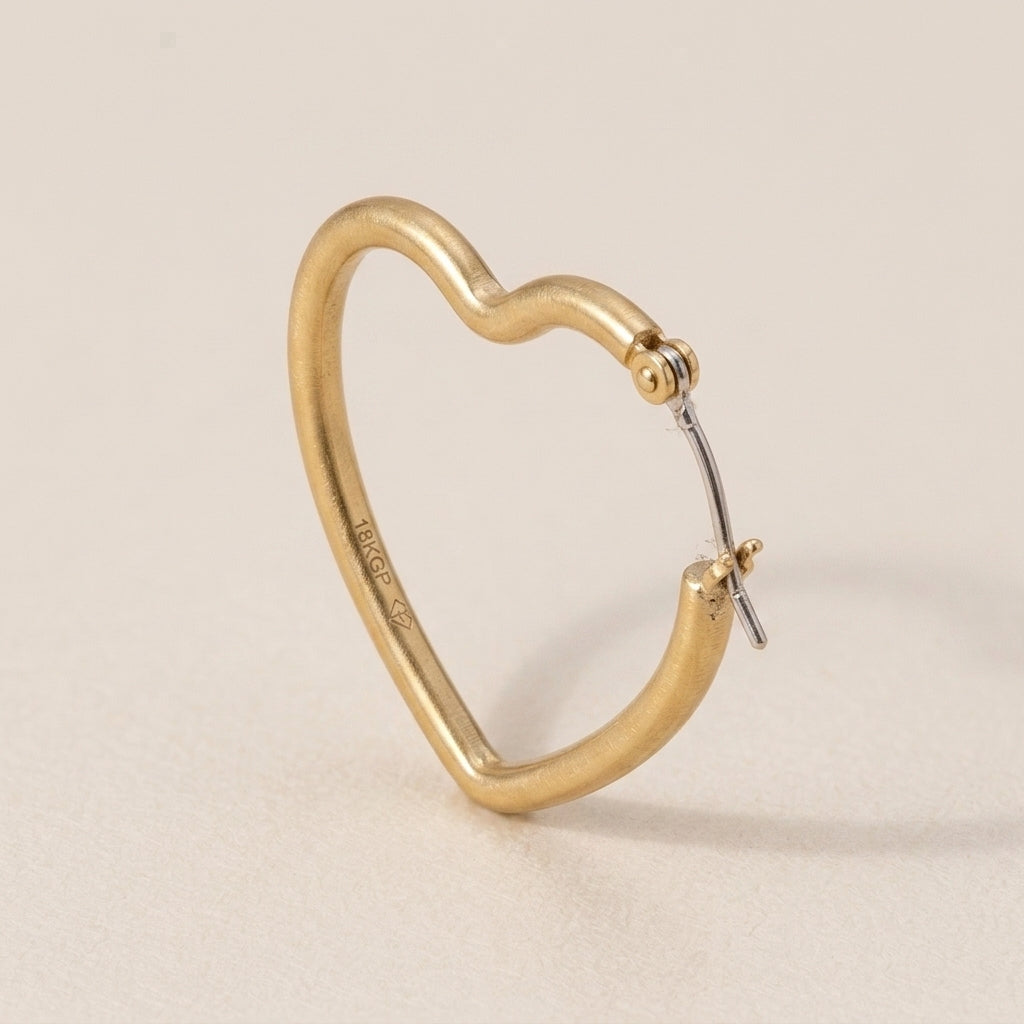 Open Heart Hoop Earrings