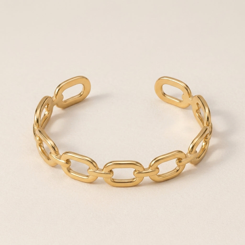 Rectangular Chain Cuff Bracelet