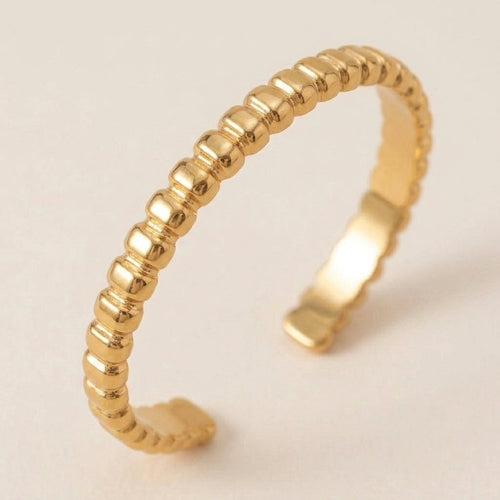 C-Shaped Ribbed Cuff Bracelet