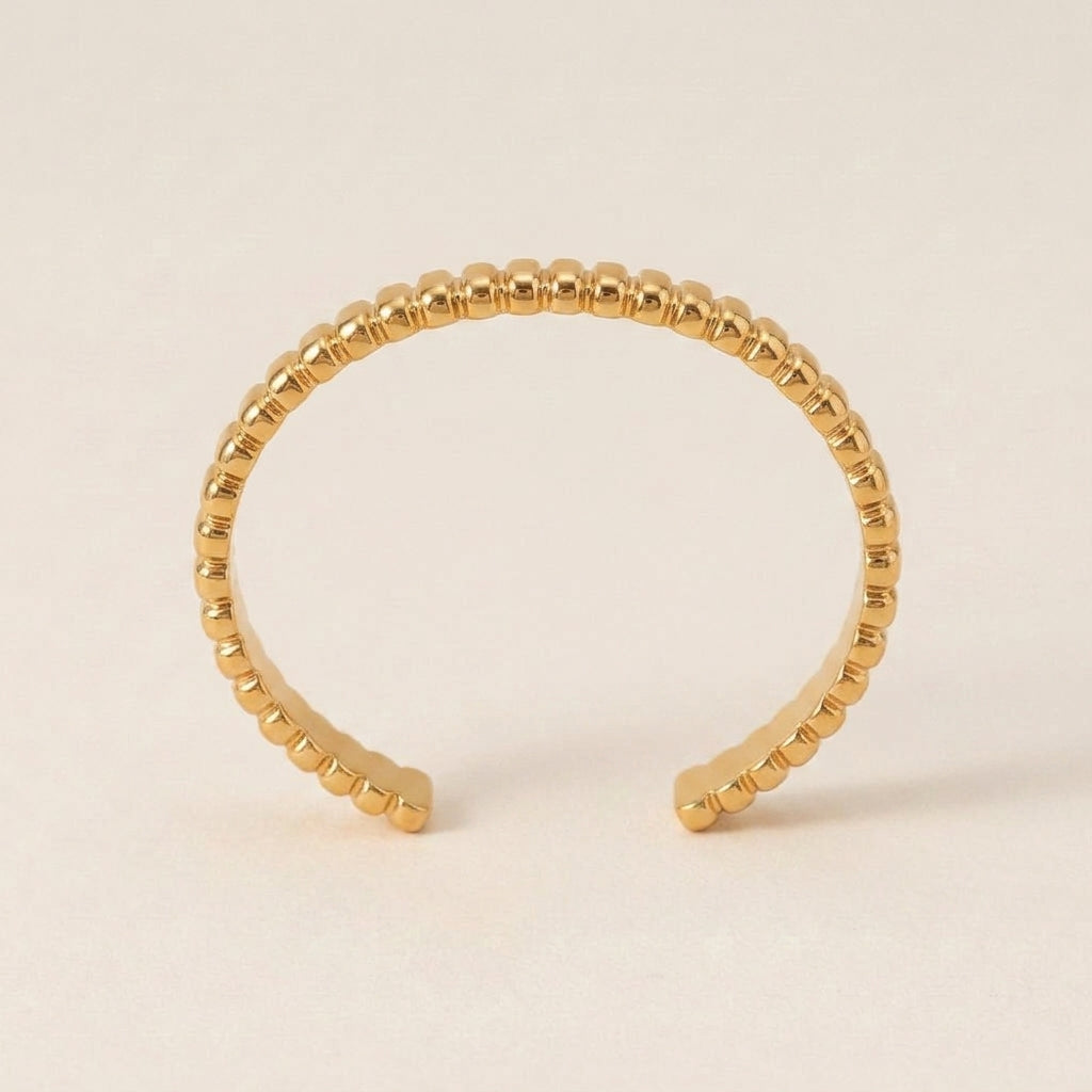 C-Shaped Ribbed Cuff Bracelet