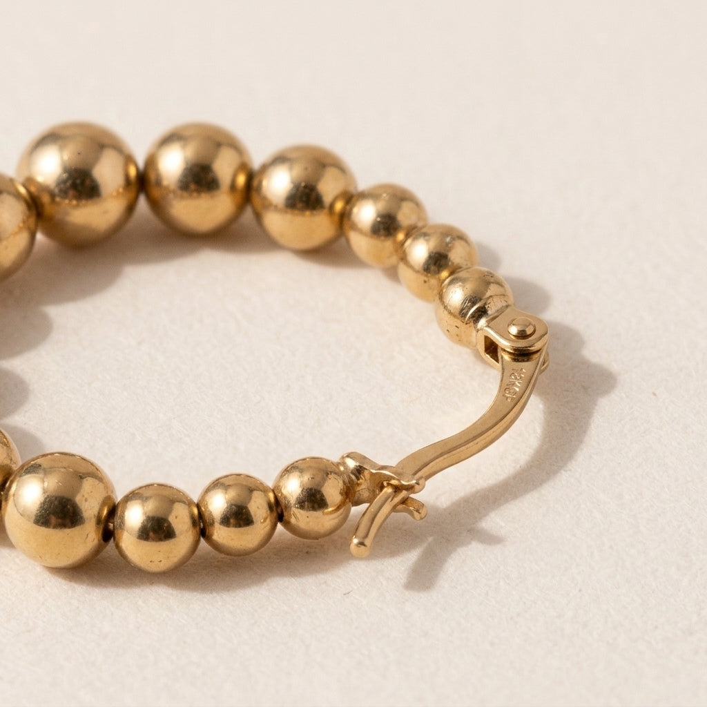 Elegant Beaded Hoop Earrings