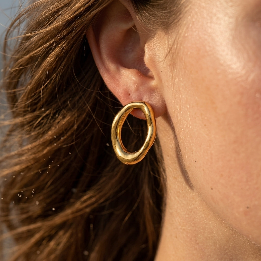 Artful Statement Oval Earrings