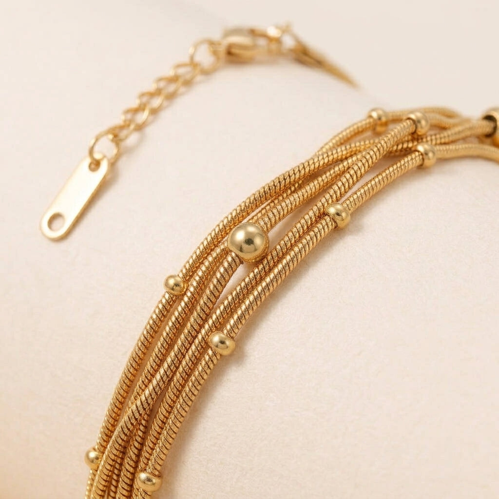 Multilayer Snake Bead Bracelet