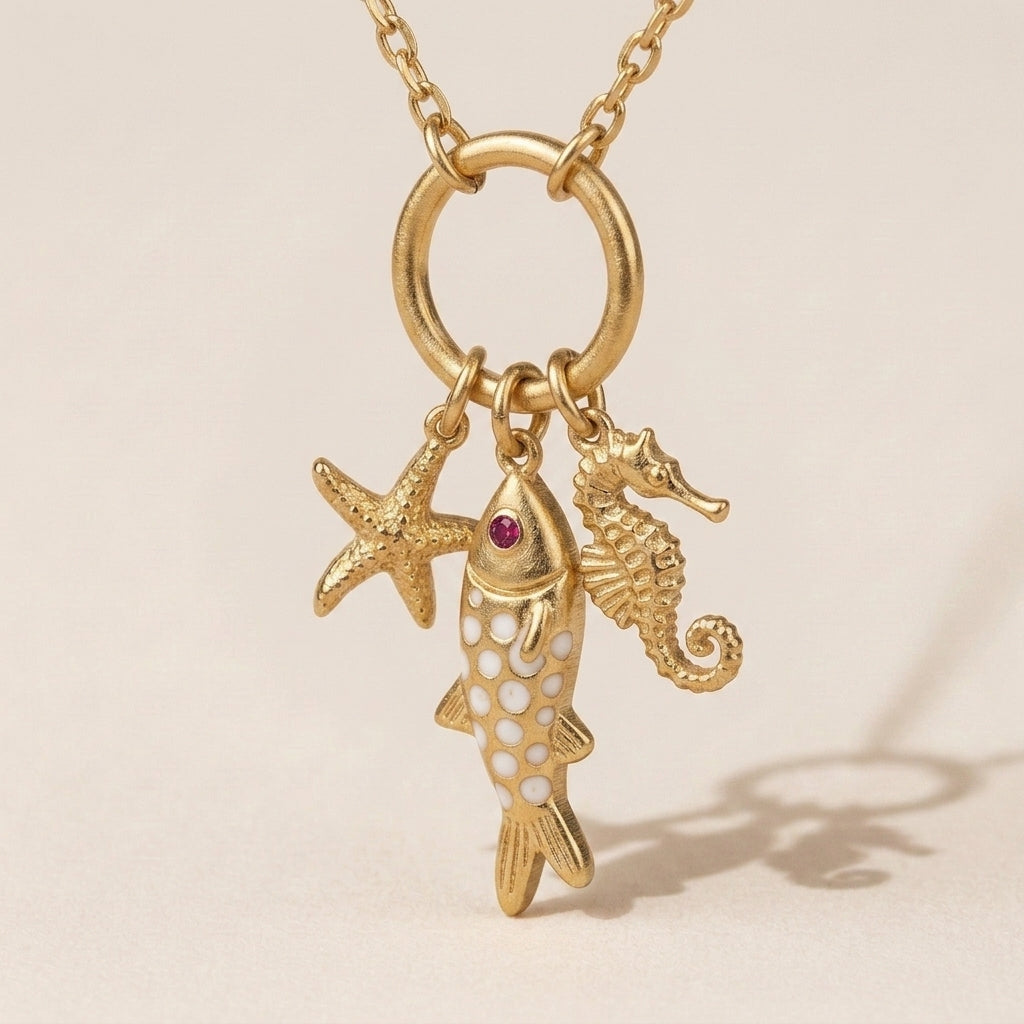 Elegant Ocean Charm Necklace
