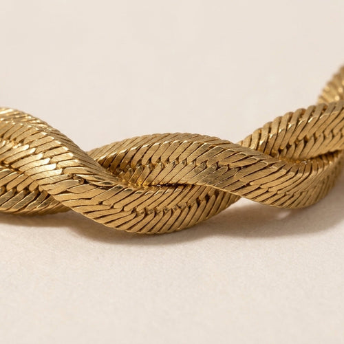 Bold Flattened Spiral Necklace