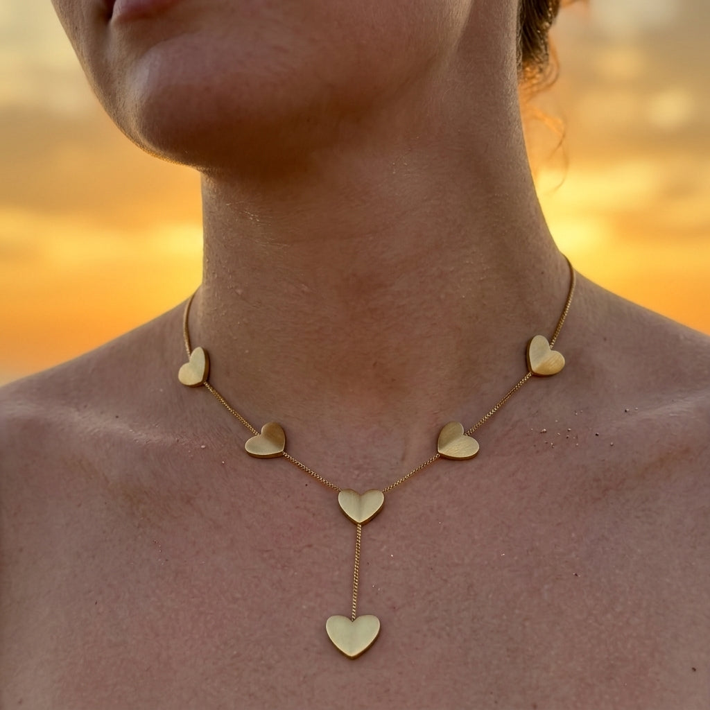 Elegant V‑Shaped Heart Necklace