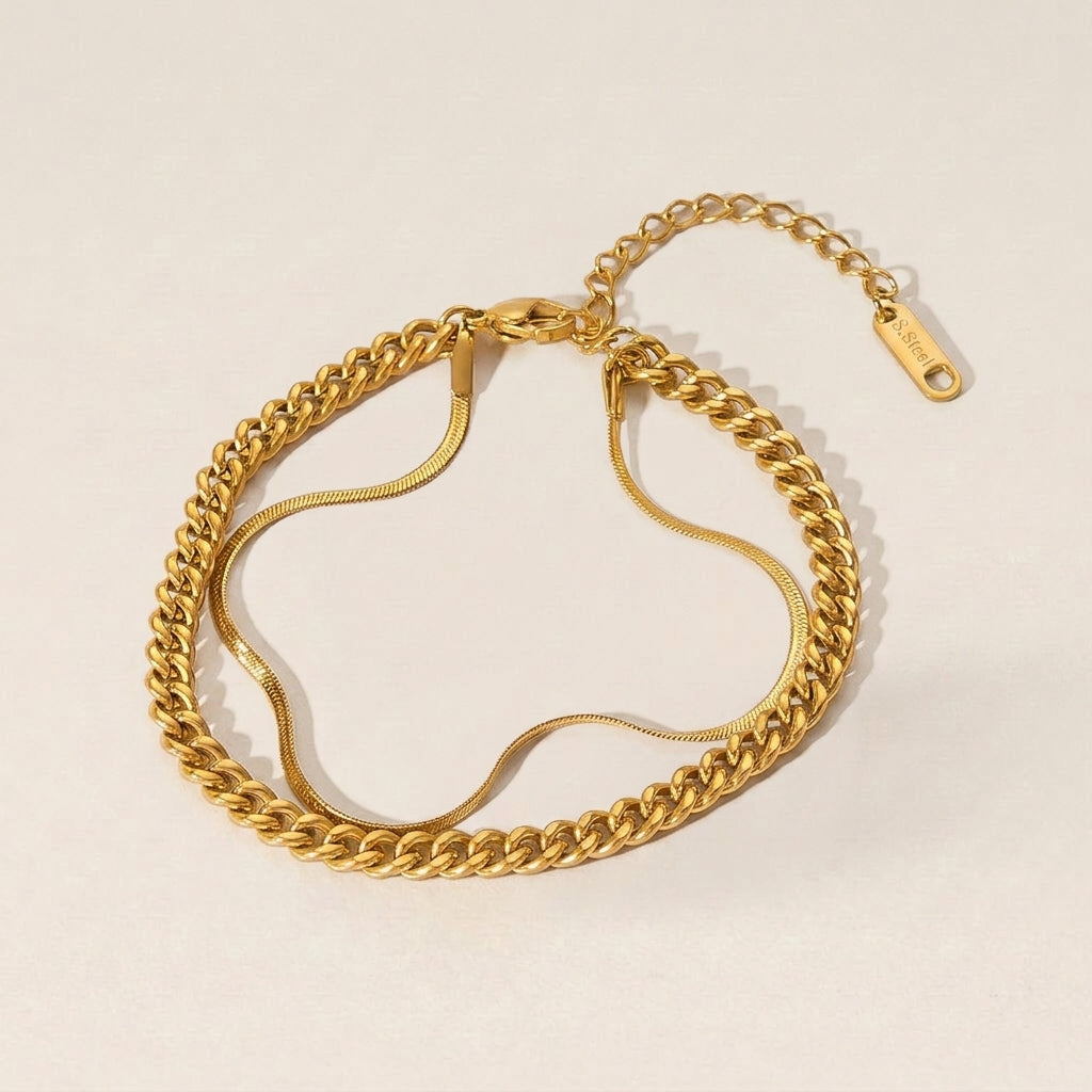 Double Layer Snake Chain Bracelet