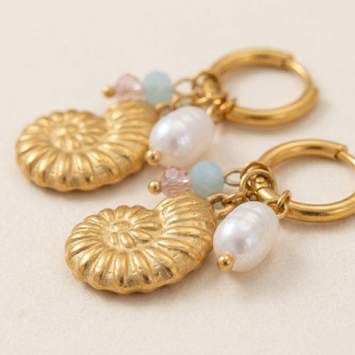 Conch Shell Drop Earrings