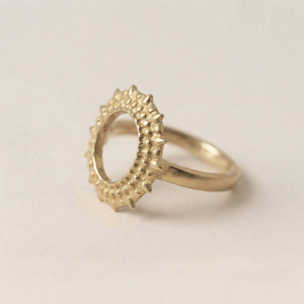 Sunflower Gold Plated Adjustable Ring