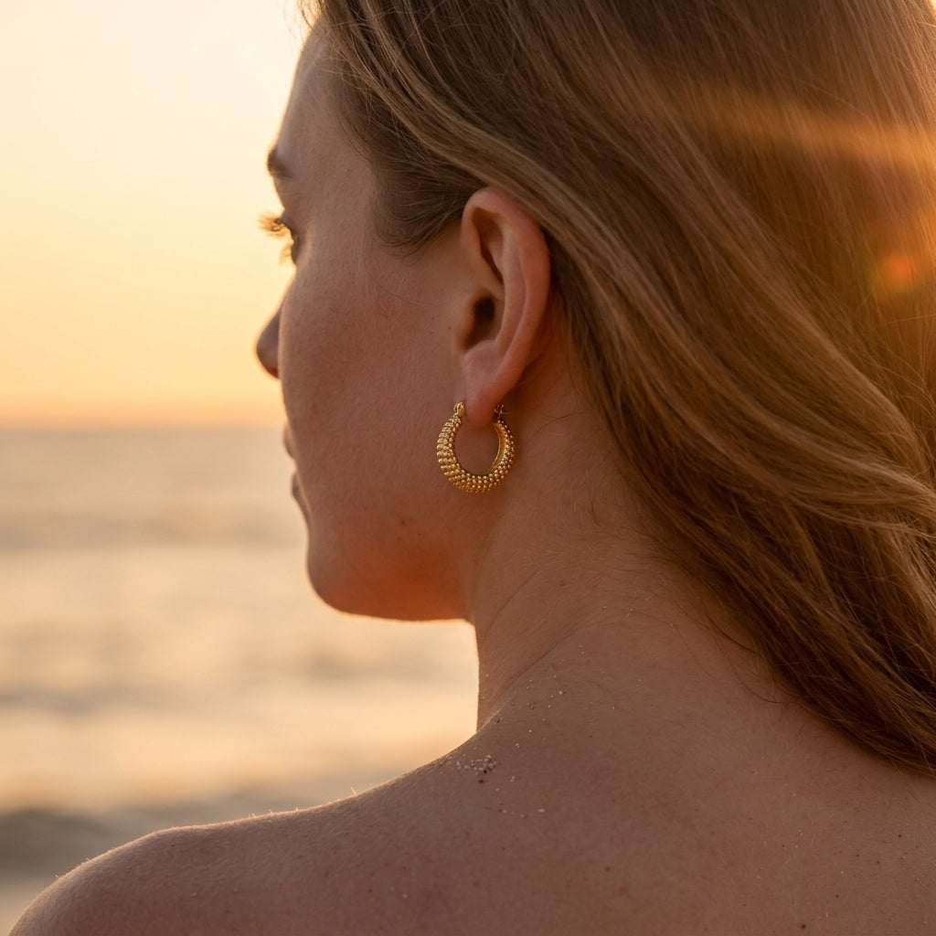 Intricate Dot Motif Hoops