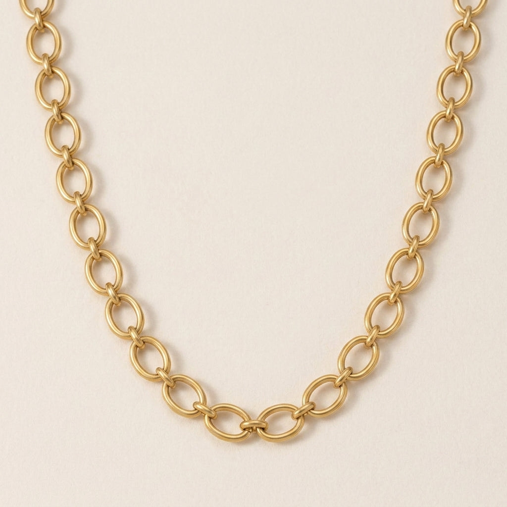 Elegant Open Oval Chain Necklace