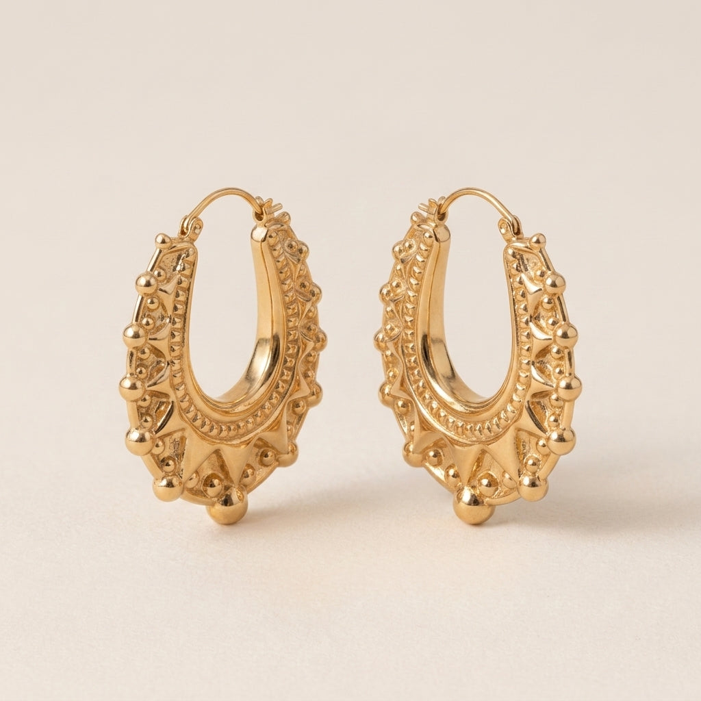 Elegant Crown Hoop Earrings