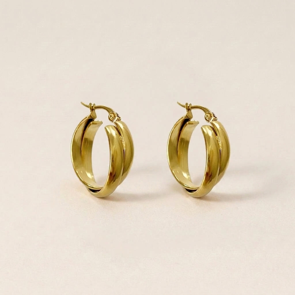 Delicate Double Twist Hoops