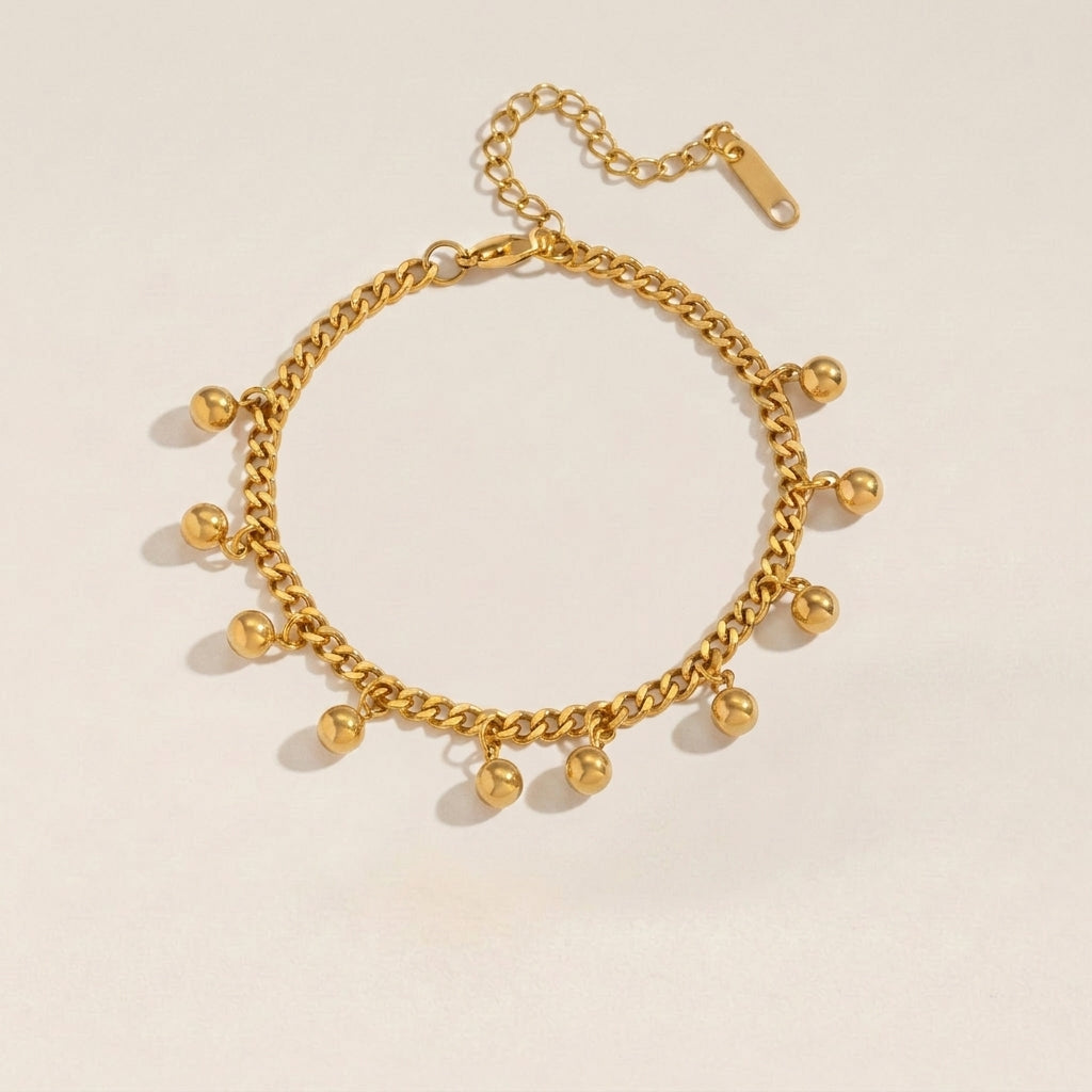 Multi-Bead Charm Chain Bracelet