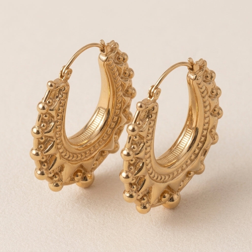 Elegant Crown Hoop Earrings
