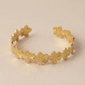 Stainless Steel Flower Open Bangle