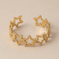 Star Ring Hollow Geometric Open Adjustable