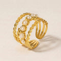 Geometric Adjustable Ring Natural Stone