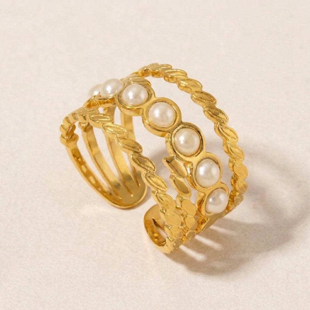 Geometric Adjustable Ring Natural Stone