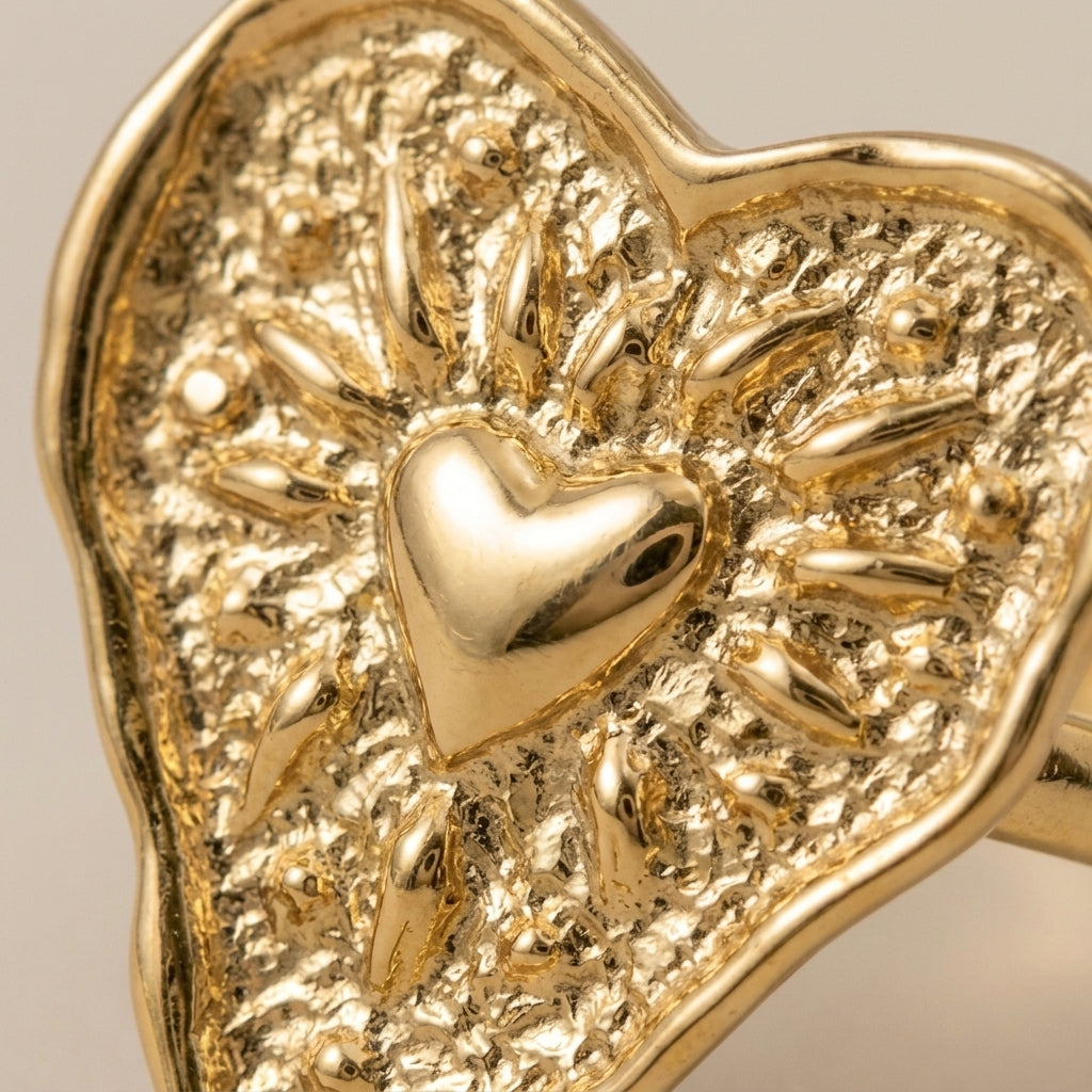 Oversized Gold Flower Statement Ring