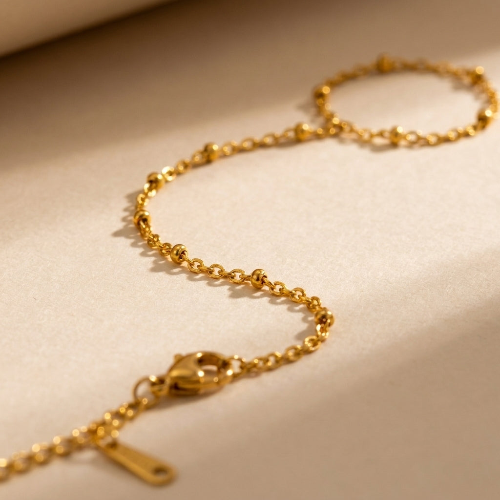 Hand Chain Finger Bracelet Gold Plated