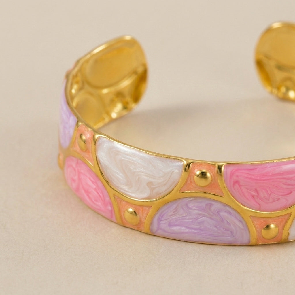 Stainless Steel Enamel Cuff Bracelet