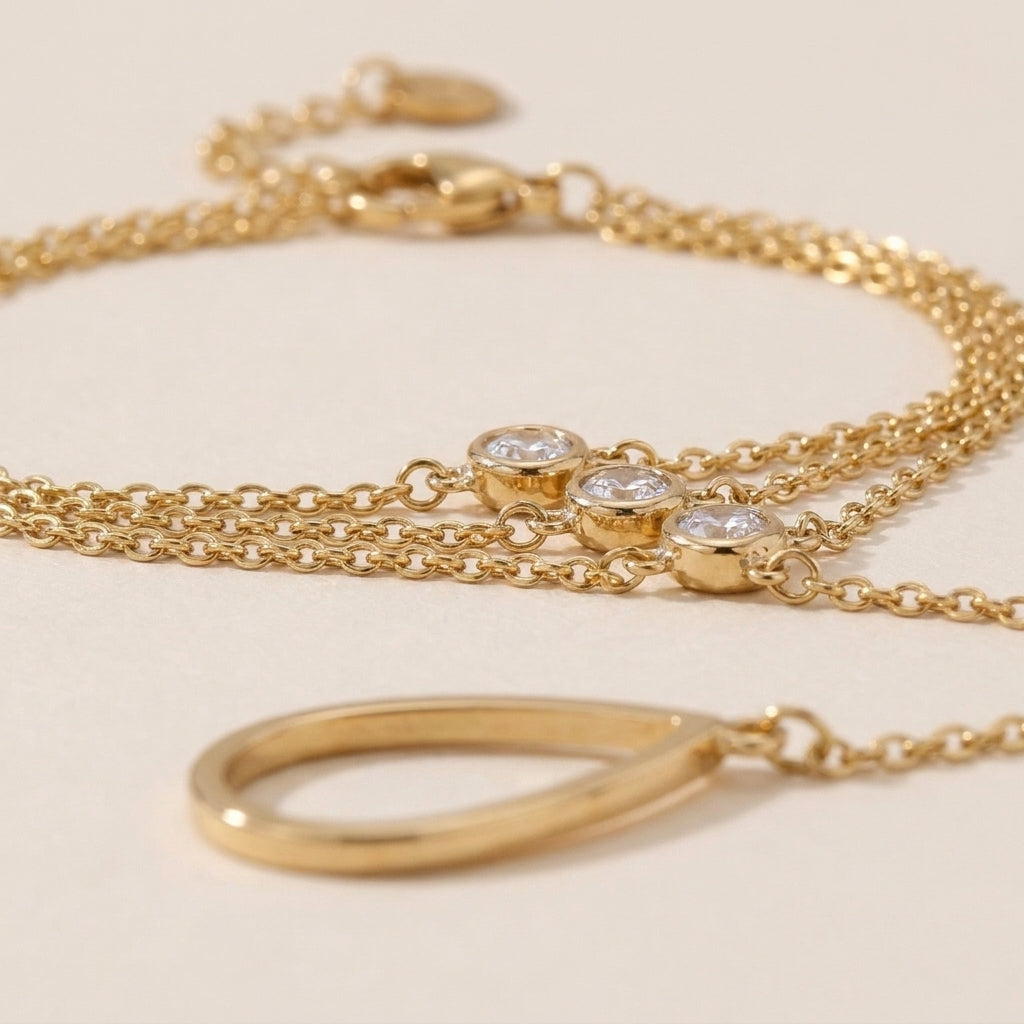 Hand Chain Finger Bracelet Gold Plated