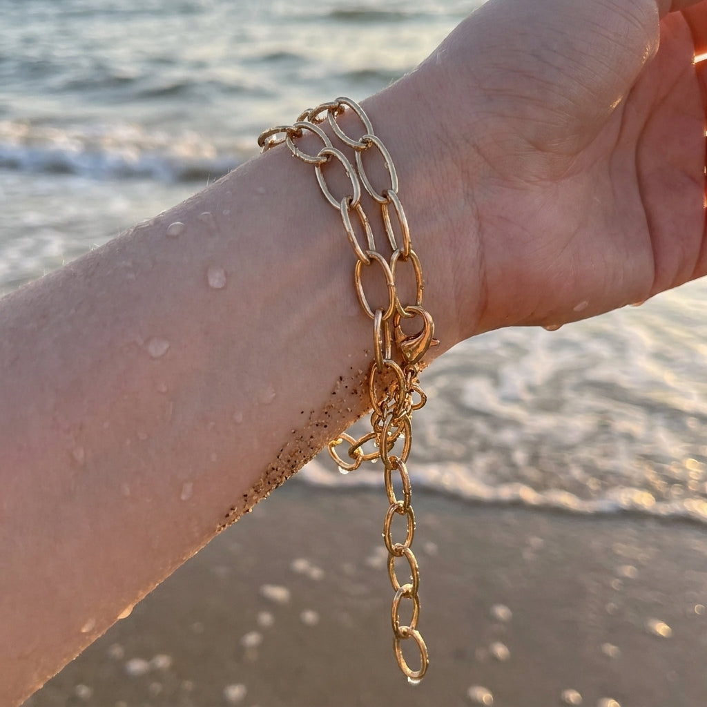 Geometric Hollow Y-Shaped Lariat Bracelet