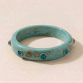 Marble Acrylic Bangle Bracelet Rhinestone