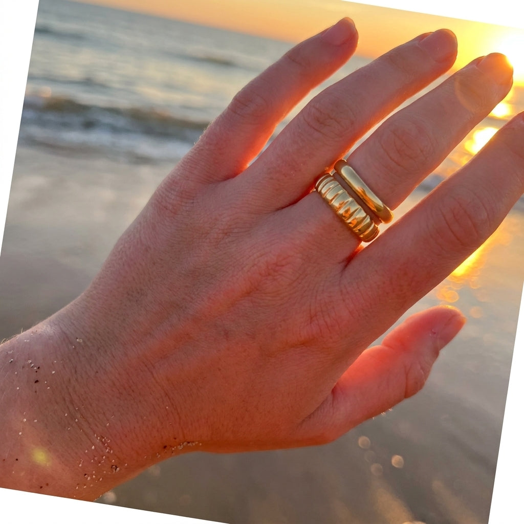 Adjustable Gold Plated Braided Ring