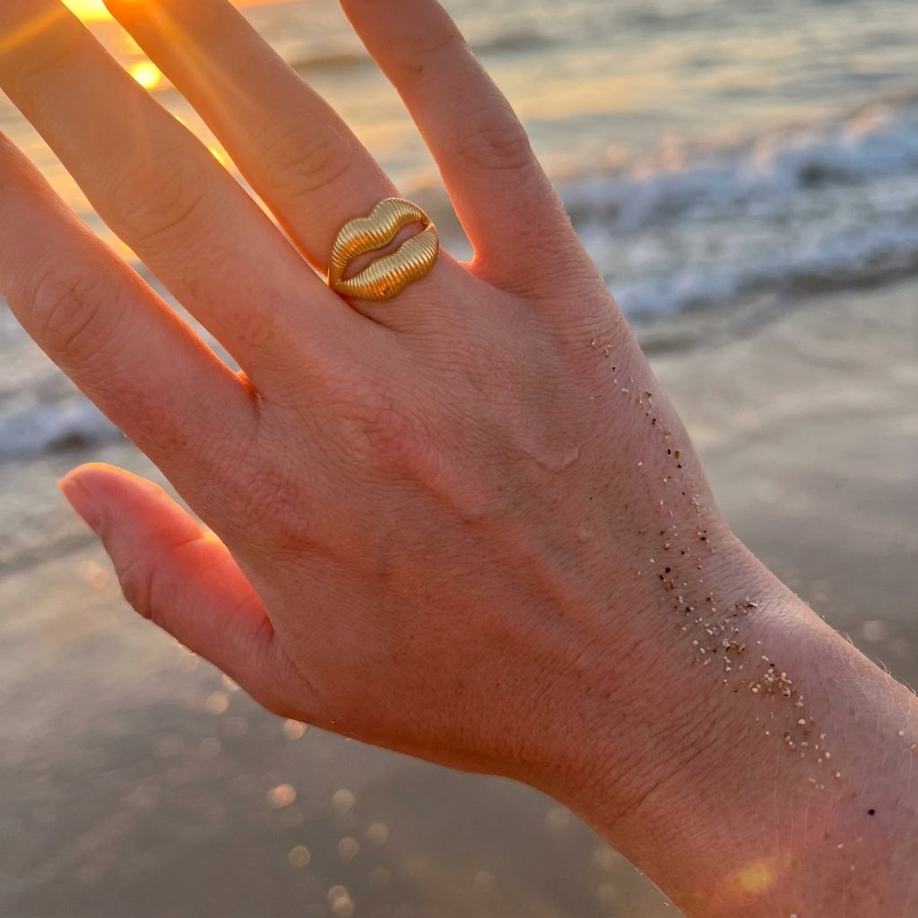 Vintage Gold Plated Geometric Open Ring