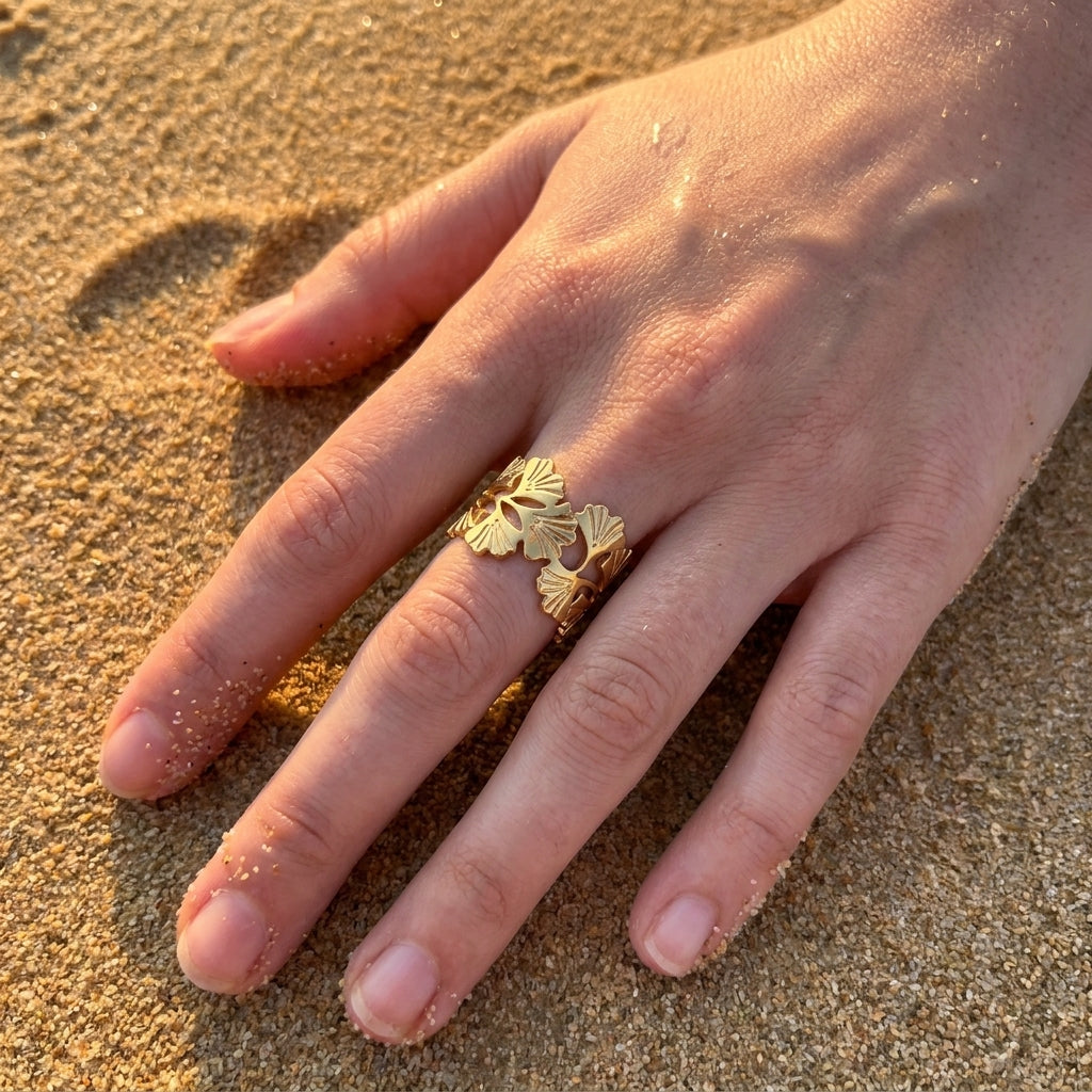 Vintage Gold Plated Geometric Open Ring
