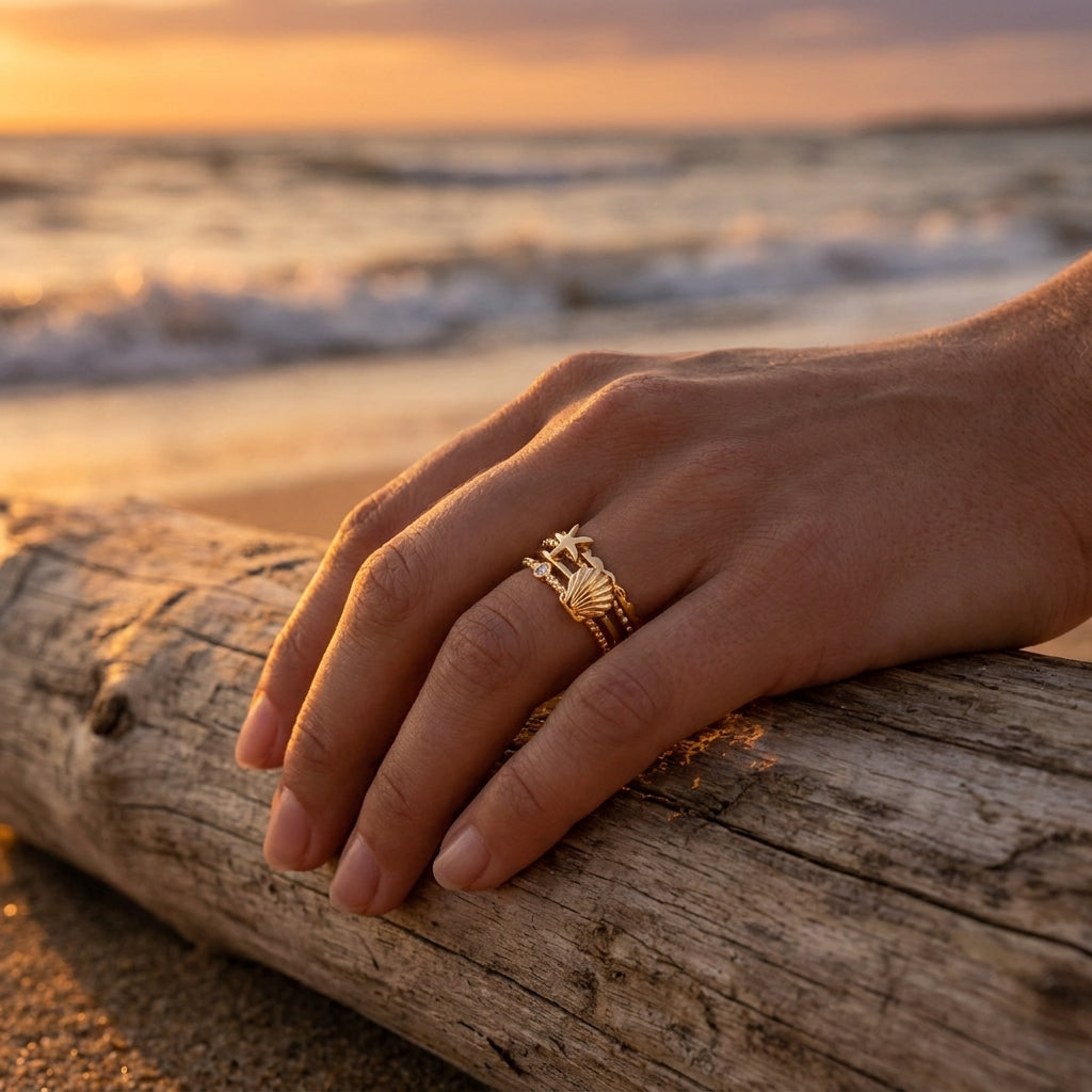 Multi Layer Stackable Rings Gold Plated